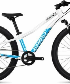 Ghost Kato 24 Full Party Pearl White / Bright Blue Glossy Vélo Enfant 24 Pouces