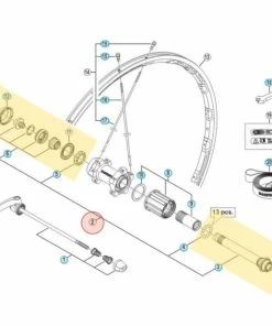 Axe Complet De Roue Arrière Shimano Ultegra WH-6800-R - Y49398030