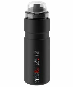 Bidon Gravel/VTT Elite Syssa Race Acier 750ml Noir Mat