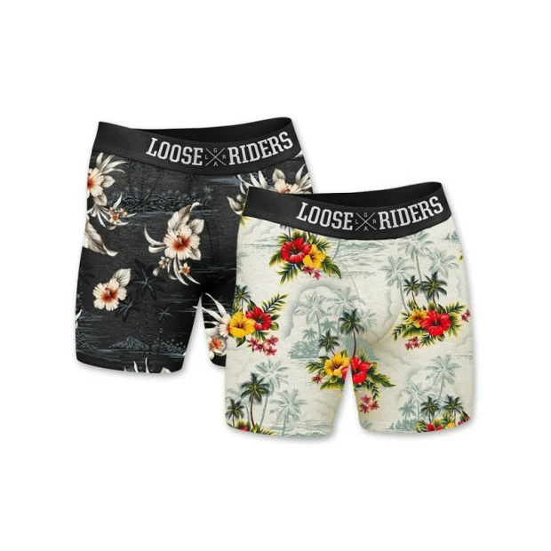 Boxer Loose Riders Noir Fleurs + Blanc Fleurs 1 Boxer Loose Riders Noir Fleurs + Blanc Fleurs