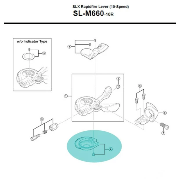 Capot Inférieur Droit Shimano SL-M660-10R - Y6T998020 1 Capot Inférieur Droit Shimano SL-M660-10R - Y6T998020