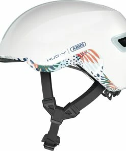 Casque Ville Abus Hud-Y Blanc Fleuri