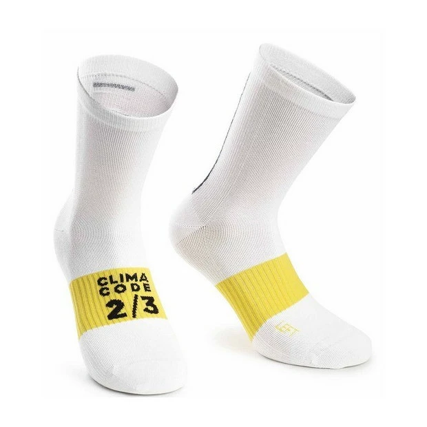 Chaussettes Assos Spring Fall Blanc/Jaune 1 Chaussettes Assos Spring Fall Blanc/Jaune