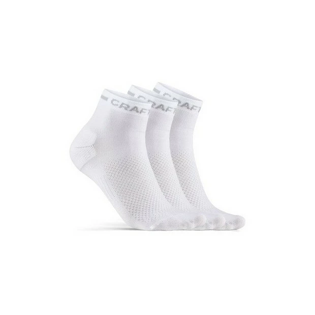 Chaussettes Eté Mi-Hautes Craft Core Dry Blanc 3 Paires 1 Chaussettes Eté Mi-Hautes Craft Core Dry Blanc 3 Paires