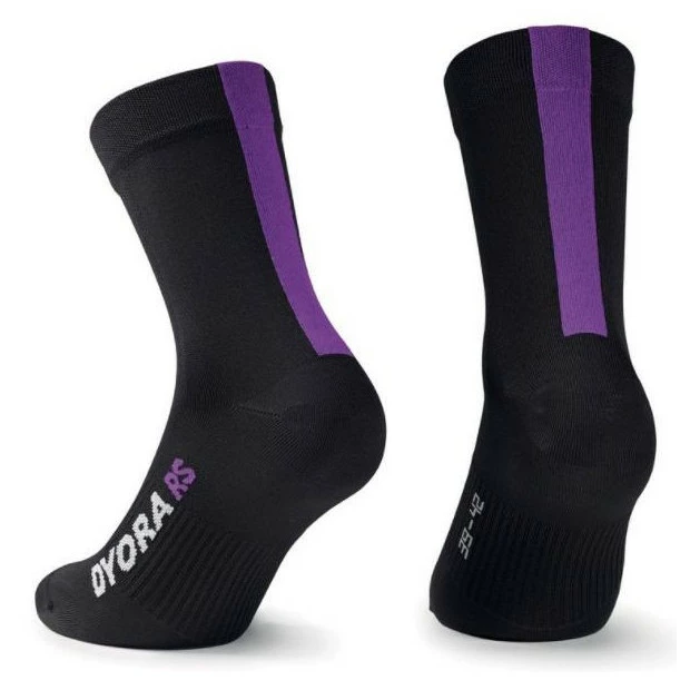 Chaussettes Femmes Assos Dyora RS Summer Noir/Violet 2 Chaussettes Femmes Assos Dyora RS Summer Noir/Violet – Image 2