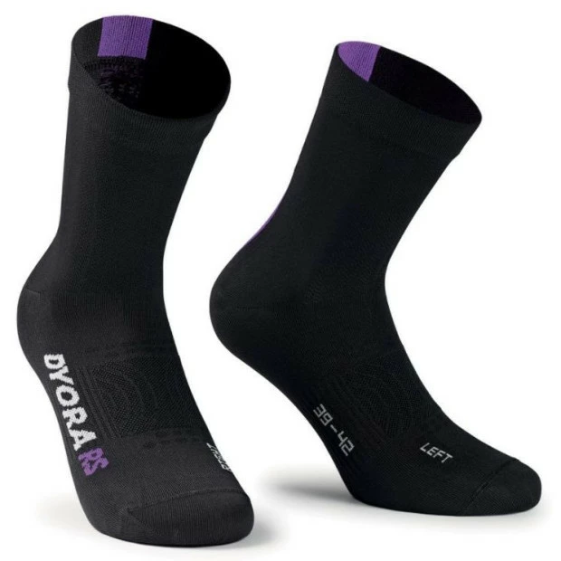 Chaussettes Femmes Assos Dyora RS Summer Noir/Violet 1 Chaussettes Femmes Assos Dyora RS Summer Noir/Violet