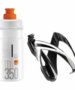 Kit Bidon + Porte-Bidon Elite CEO 350ml Noir/Blanc-Orange