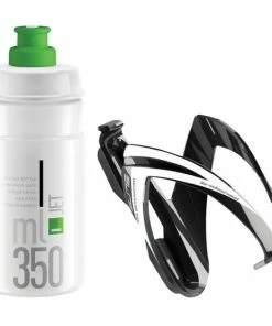 Kit Bidon + Porte-Bidon Elite CEO 350ml Noir/Blanc-Vert