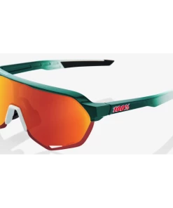 Lunettes 100% S2 Bora Métallique Brillant / Verres Miroir HiPER Rouge Multicouche