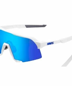 Lunettes 100% S3 Blanc Mat / Verres Miroir HiPER Bleu Multicouche