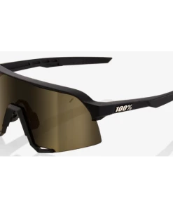 Lunettes 100% S3 Noir Soft Tact / Verres Miroir Or Soft