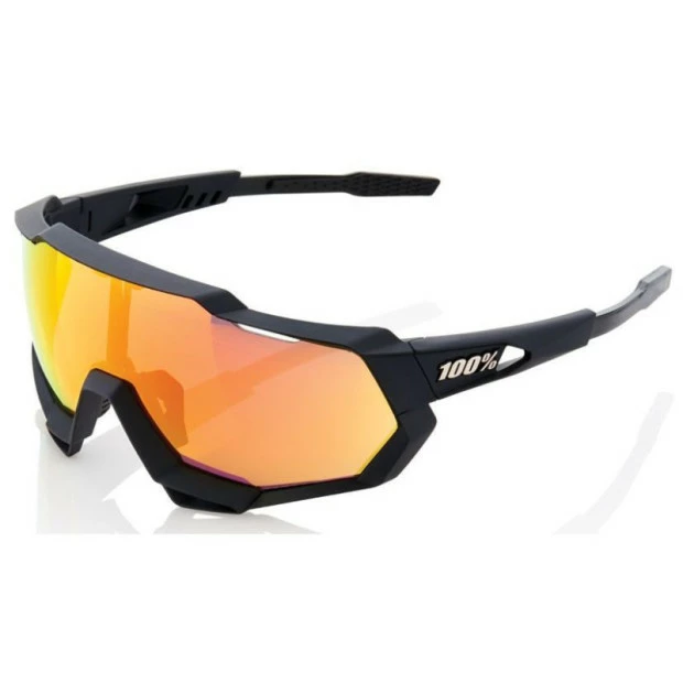 Lunettes 100% Speedtrap Noir Mat Soft Tact / Verre HiPER Rouge Multicouche 1 Lunettes 100% Speedtrap Noir Mat Soft Tact / Verre HiPER Rouge Multicouche