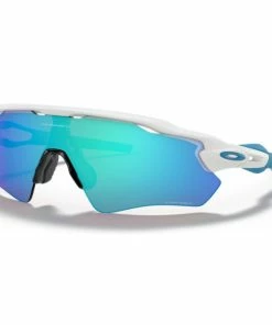 Lunettes Vélo Oakley Radar EV Path Blanc-Bleu Poli - Prizm Sapphire