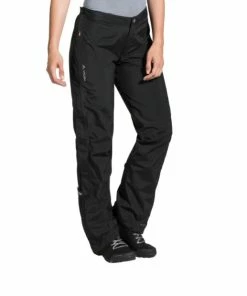 Pantalon De Pluie Femme Vaude Yaras Rain Zip III Noir -Vélo de montagne Soldes pantalon de pluie femme vaude yaras rain zip iii noir 2