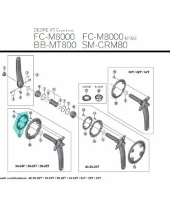 Plateau Shimano Deore XT FC-M8000 [64 Mm] - Intérieur
