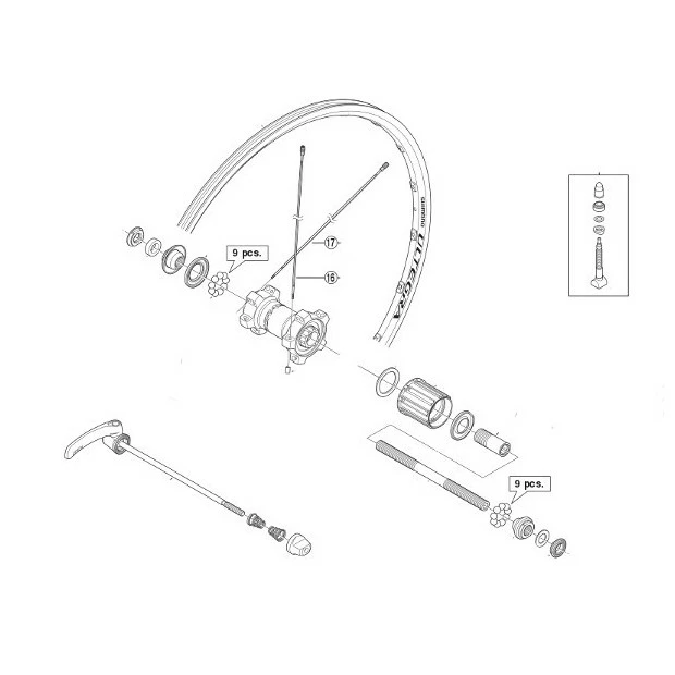 Rayon Shimano Ultegra WH6700 - Arrière (x1) 1 Rayon Shimano Ultegra WH6700 - Arrière (x1)