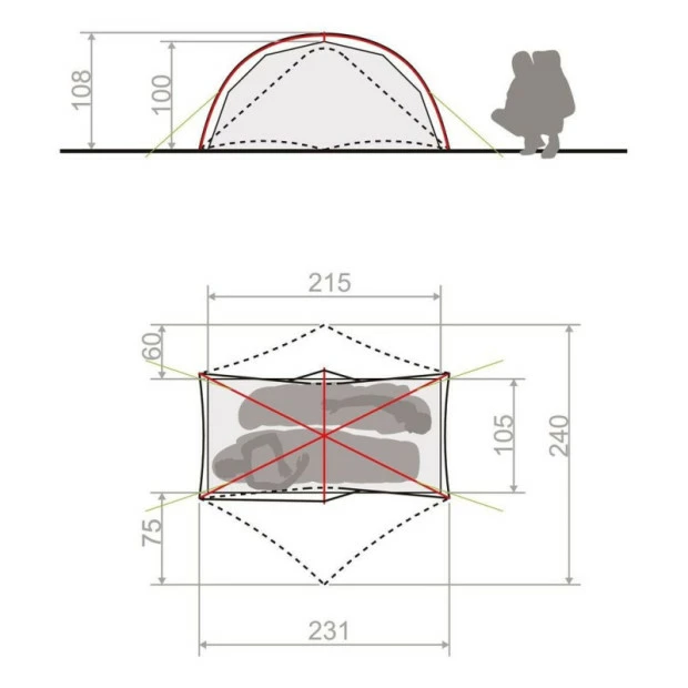 Tente Vaude Space Seamless 1-2 Personnes Vert 3 Tente Vaude Space Seamless 1-2 Personnes Vert – Image 3