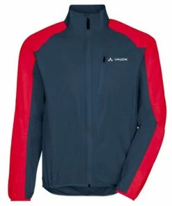Veste De Pluie Vaude Men's Drop Jacket III Bleu Baltique/Rouge
